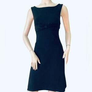 DVF Navy Empire Waist Stretch Sleeveless Dress Sz 4